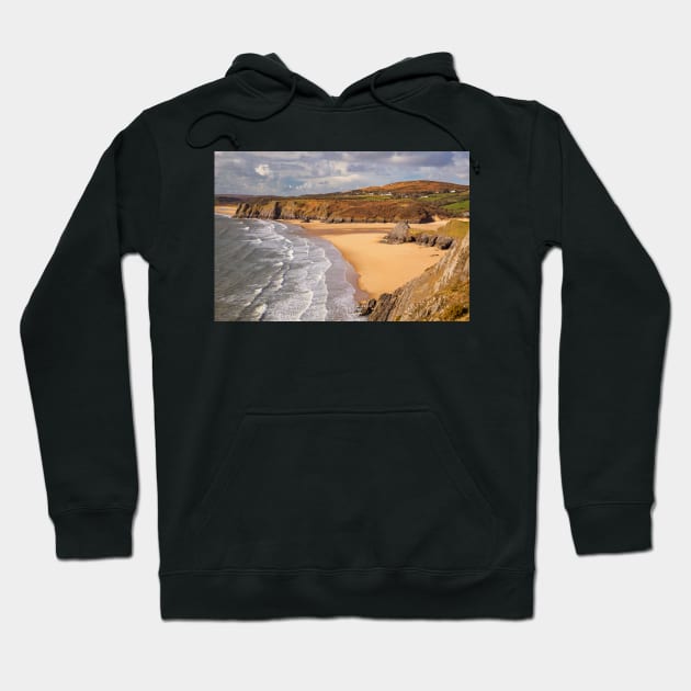 Pobbles Beach and Three Cliffs Bay, Gower Hoodie by dasantillo